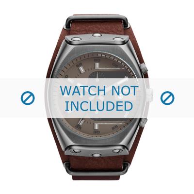 Horlogeband Diesel DZ4293 Onderliggend Leder Donkerbruin 28mm