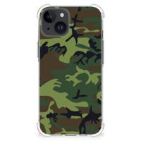 iPhone 15 Doorzichtige Silicone Hoesje Army Dark - thumbnail