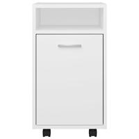 Bijzetkast met wielen 33x38x60 cm spaanplaat wit - thumbnail