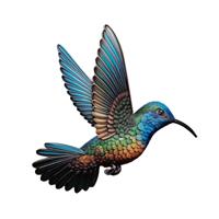 Wanddeco Kolibrie metaal 39x39,5cm - thumbnail