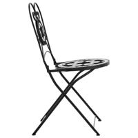 Bistrostoelen 2 st inklapbaar keramiek zwart en wit - thumbnail