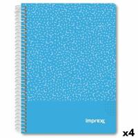Schrift Imprex Blauw A5 80 Lakens (4 Stuks) - thumbnail