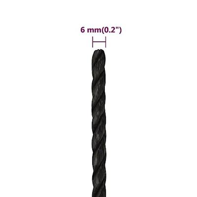 Werktouw 6 mm 25 m polypropeen zwart - thumbnail