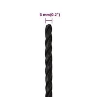Werktouw 6 mm 25 m polypropeen zwart - thumbnail