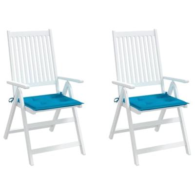 VidaXL Tuinstoelkussens 2 st 50x50x3 cm stof blauw - thumbnail