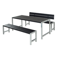 Picknickset Modern Zwart 1 Rugleuning - thumbnail