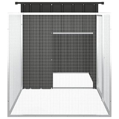 VidaXL Konijnenhok 200x91x100 cm gegalvaniseerd staal antracietkleurig VidaXL Konijnenhok 200x91x100 cm gegalvaniseerd staal antracietkleurig