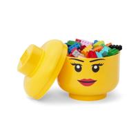 Room Copenhagen LEGO Storage Head "Girl", Klein Geel opbergdoos - thumbnail