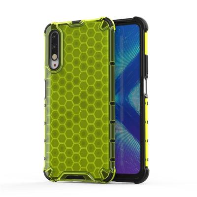 Voor Huawei Honor 9X honingraat schokbestendig PC + TPU beschermhoes (groen)