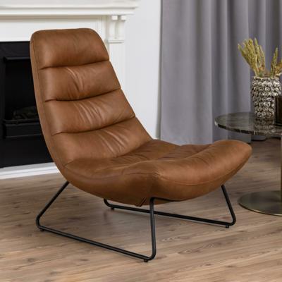 Bendt Fauteuil 'Ochre' Eco-leder, kleur Bruin Bendt Fauteuil 'Ochre' Eco-leder, kleur Bruin
