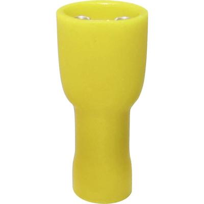 TRU COMPONENTS 1583091 Platte stekker (female) Insteekbreedte: 6.30 mm Insteekdikte: 0.80 mm 180 ° Volledig geïsoleerd Geel 1 stuk(s)