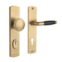 De Oude Deurklink Retro buitendeurbeslag knop/klink PC92 getrommeld messing - thumbnail