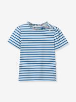 T-shirt met strepen voor meisjes lichtblauw - thumbnail