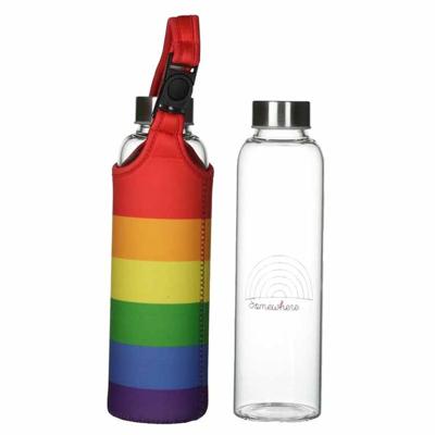 Glazen Waterfles - 7 Chakra Kleuren - 500 ml Glazen Waterfles - 7 Chakra Kleuren - 500 ml