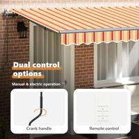 VidaXL Inklapbaar zonnescherm geel 400 x 200 cm stof - thumbnail