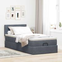 Ottoman bed met matras en LED's 80x200cm fluweel donkergrijs - thumbnail