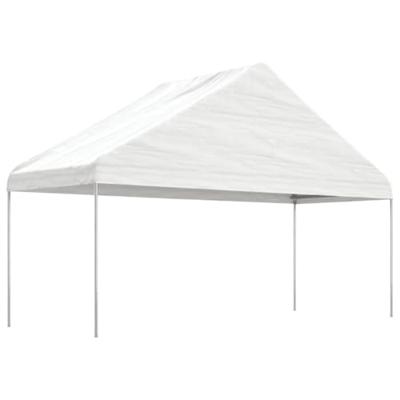 Prieel met dak 17,84x5,88x3,75 m polyetheen wit