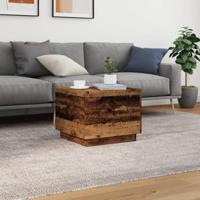 Salontafel met LED-verlichting 50x50x40 cm oud houtkleurig - thumbnail