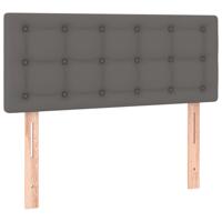 Boxspring met matras en LED kunstleer grijs 120x190 cm - thumbnail
