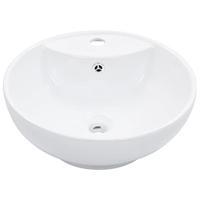 Wastafel met overloop 46,5x18 cm keramiek wit - thumbnail