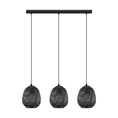 Eglo Zwarte rotan hanglampDembleby 1 3-lichts - 43266