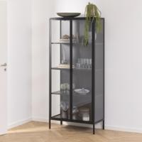 Bendt Vitrinekast 'Lua' zwart metaal, 80 x 160cm - thumbnail