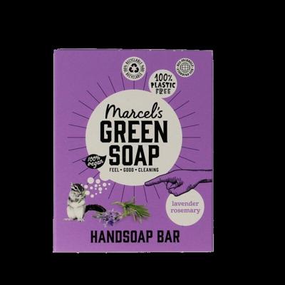 Marcel's Green Soap Handzeep bar lavender & rosemary 90 Gram Marcel's Green Soap Handzeep bar lavender & rosemary 90 Gram
