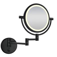 Wiesbaden Mat Zwarte Wandscheerspiegel met LED Verlichting - thumbnail