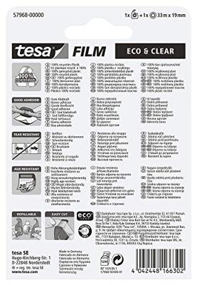 Plakband handdisp tesafilm® eco 33mx19mm tr bm Plakband handdisp tesafilm® eco 33mx19mm tr bm