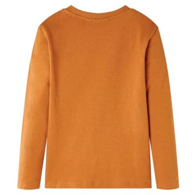 Kindershirt met lange mouwen gorillaprint 128 donkerokerkleurig - thumbnail