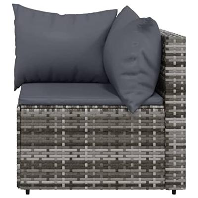 4-delige Loungeset met kussens poly rattan grijs 4-delige Loungeset met kussens poly rattan grijs