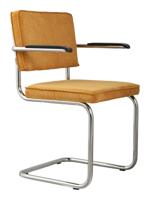 Zuiver Eetkamerstoel 'Ridge' Ribstof, kleur Geel - thumbnail