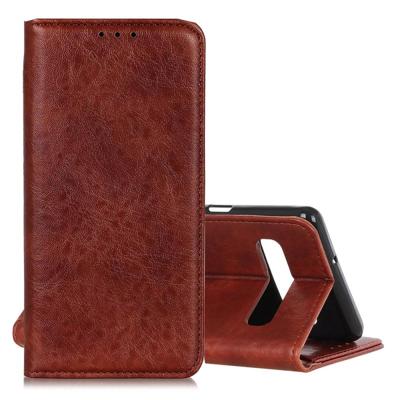 Magnetische retro Crazy Horse textuur horizontale Flip lederen case voor Galaxy S10 5G met houder & kaartsleuven & fotolijstjes (bruin)