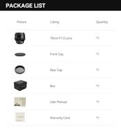 TTArtisan AF 75mm F/2 M42 Black - thumbnail