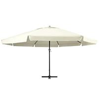 VidaXL Parasol met aluminium paal 600 cm zandwit - thumbnail