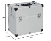 VidaXL Gereedschapskoffer 38x22,5x34 cm aluminium zilverkleurig - thumbnail