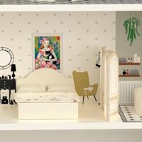 Classic World houten vintage poppenhuis, 36dlg. - thumbnail