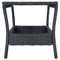 Tuintafel 45x45x46,5 cm poly rattan donkergrijs - thumbnail