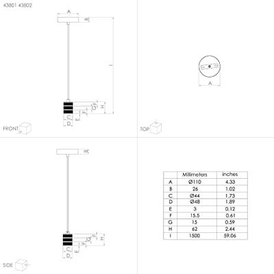Eglo Zwarte pendelYorth - 43801