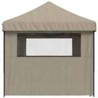 Partytent inklapbaar pop-up met 4 zijwanden taupe - thumbnail