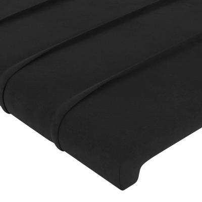 Hoofdbord met randen 93x16x118/128 cm fluweel zwart - thumbnail