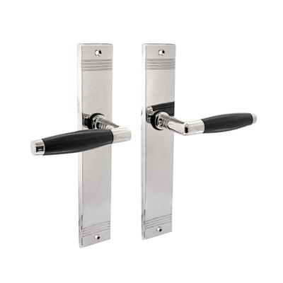 Deurkruk Ton basic met schild groef 235x43x5mm blind nikkel Deurkruk Ton basic met schild groef 235x43x5mm blind nikkel