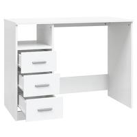 Bureau met lades 102x50x76 cm bewerkt hout wit - thumbnail