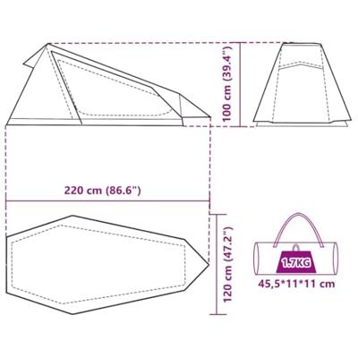 Tunneltent 1-persoons waterdicht groen