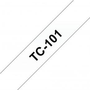 Brother TC-101 Labeltape Kunststof Tapekleur: Transparant Tekstkleur: Zwart 12 mm 7.7 m
