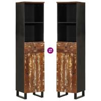 Badkamerkast 38x33x160 cm massief recycled hout - thumbnail