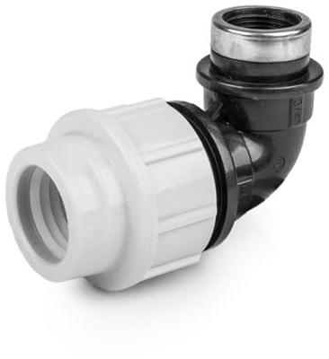 Schroefknie 90gr voor PE/tyleen - 25mm x 1 binnendraad - 16 bar