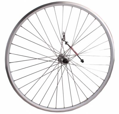 Sunrace Achterwiel 28 sp. alu spaak 13 trek basic zilver cassettenaaf 8v uitval