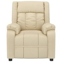 Massagestoel elektrisch stof crèmekleurig - thumbnail