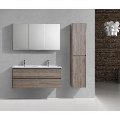 Badkamermeubelset Sanimar Murcia 120 cm Inclusief Spiegelkast Rustiek Eiken Licht Sanimar